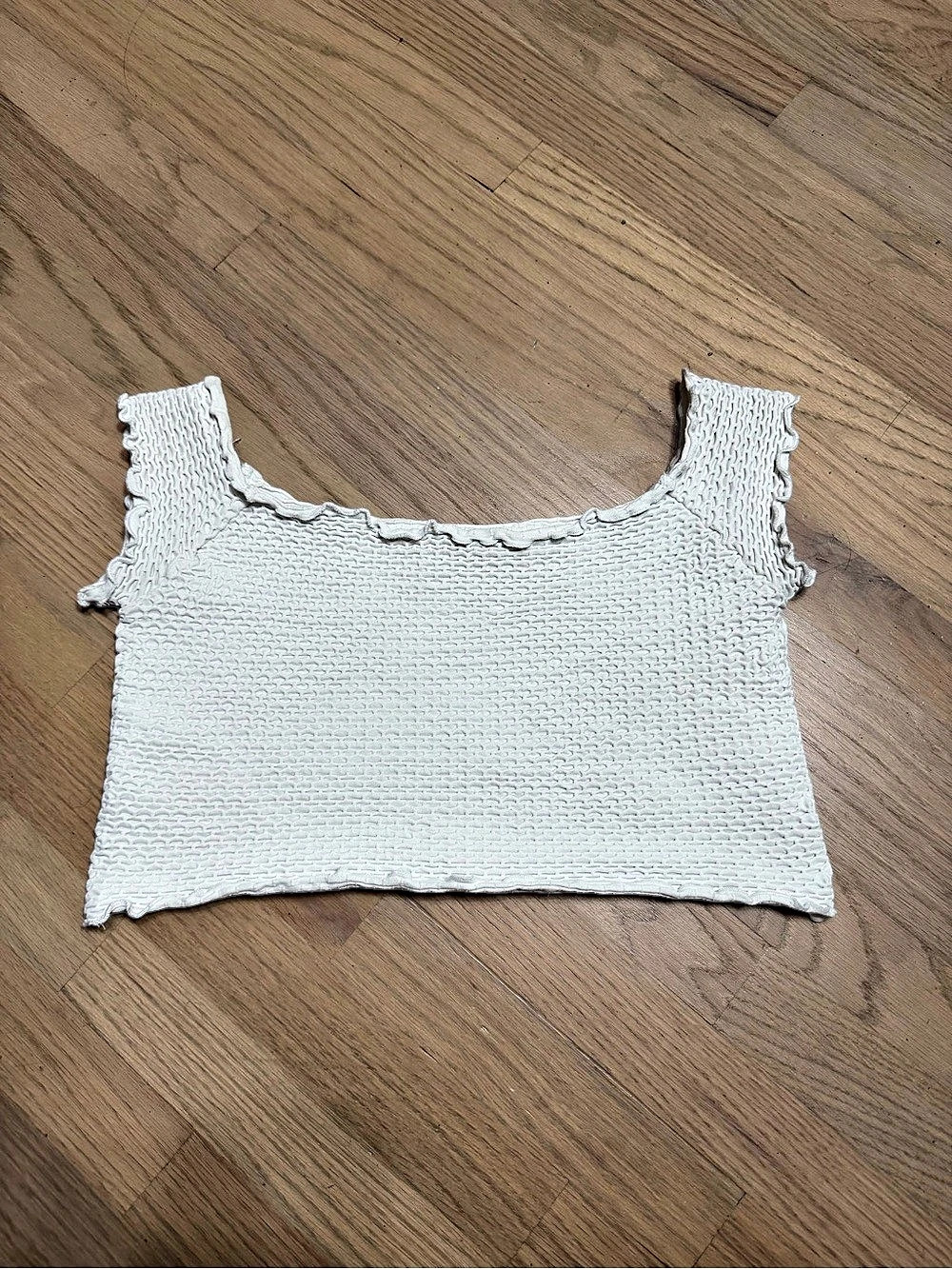 Free People Smocked Crop Top White